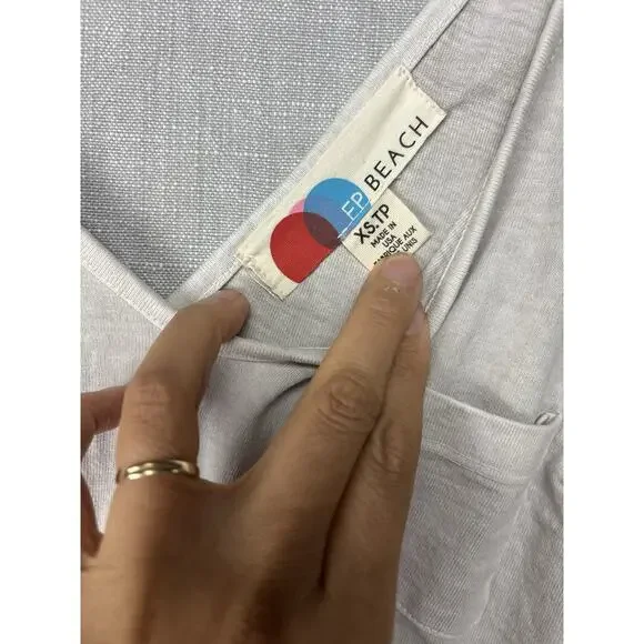 FREE PEOPLE FP BEACH ONCE UPON A SEA MIDI TEE SHIRT RUFFLE SLEEVE DRESS XS - Picture 4 of 8